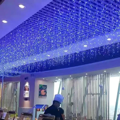 Miniatura 4 de GTSYDING - Luces LED de carámbano, 13 pies, 96 luces LED, 8 modos, cortina de ventana extensible, hada, Navidad, techo, colgante, luz parpadeante