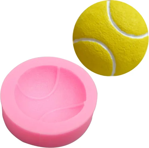 Miniatura 7 de Molde de silicona para fútbol, 4 unidades, para béisbol, baloncesto, tenis, chocolate, fondant, para decoración de pasteles, azúcar de caramelo
