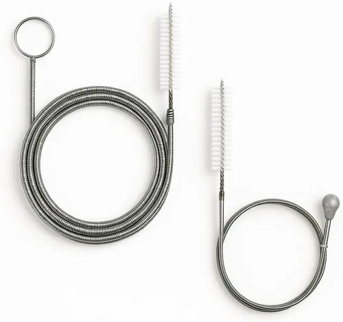Paquete de 2 limpiadores de tuberías largos, juego de cepillos de limpieza de tubos de acero inoxidable de 61 y 40 pulgadas, herramienta flexible de