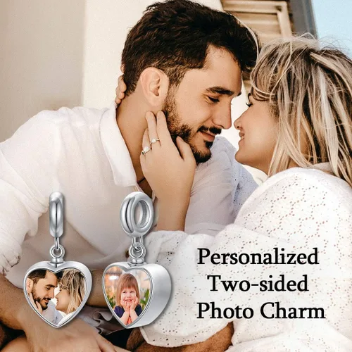 Miniatura 5 de Abalorio personalizado de urna de cremación con diseño de corazón para cenizas, plata de ley 925, 2 imágenes, cuentas para pulsera de serpiente