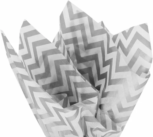 Miniatura 10 de PMLAND Papel de seda de alta calidad para envolver regalos, color negro metálico dorado con rayas zigzag, 20 x 14 pulgadas, 60 hojas
