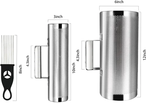 Miniatura 5 de Soulmate Guiro Instrument Guiro Shaker de acero inoxidable 3 "10" y 6 "12" Instrumento de percusión con raspador, acompañamiento de banda