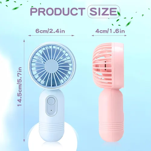 Miniatura 2 de Rossesay Miniventilador portátil a granel, lindo ventilador de mano ligero, pequeño ventilador personal de mano y pestañas de 3 velocidades