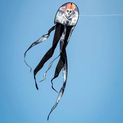 Miniatura 4 de In the Breeze 3353 — 22" Smokin' Pirate Dancing Dragon Kite — Cometa de una sola línea de vuelo fácil