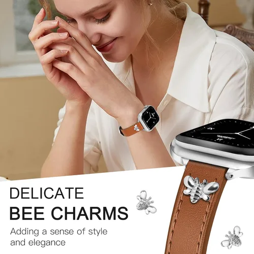 Miniatura 3 de JR.DM Correas de cuero delgadas compatibles con Apple Watch Band 1.496 in 1.575 in 1.614 in 1.654 in 1.732 in 1.772 in 1.811 in 1.929 in, correa
