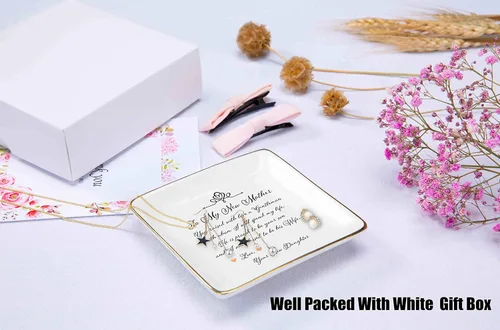 Miniatura 2 de Topthink You Raised With Love A Gentleman - Soporte de cerámica para joyas, plato y bandeja para baratijas, regalos para la madre del novio, regalos