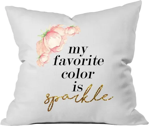 Oh, Susannah My Favorite Color is Sparkle - Funda de almohada de 18 x 18 pulgadas para decoración del hogar