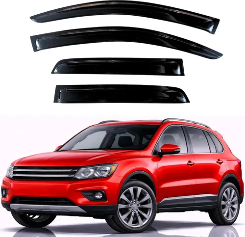 Miniatura 345 de KPY Visor de ventana compatible con Hyundai Tucson 2021-2025, 4 piezas de deflector de ventilación para ventana lateral, estilo Mugen, protector