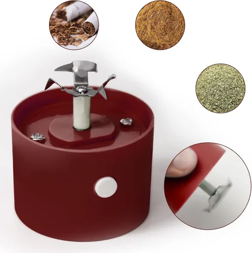 Miniatura 4 de Molinillo eléctrico de aluminio para hierbas y tabaco, trituradora de galletas, molinillos de humo de especias, 1 PC (rojo)