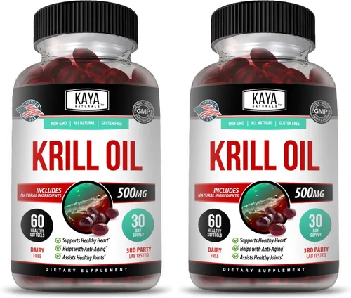 Miniatura 11 de Kaya Naturals - Aceite de krill antártico de 500 mg con Omega 3, EPA, DHA, fosfolípidos y suplemento de astaxantina - Vitamina para el cerebro