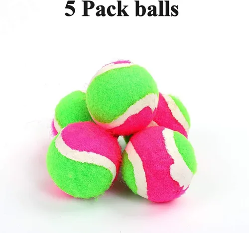 Miniatura 5 de Cooraby Juego de 5 juegos de palas para lanzar y atrapar pelotas, adecuado para deportes, playa y fiesta con bolsa de almacenamiento, 10 paletas y 5