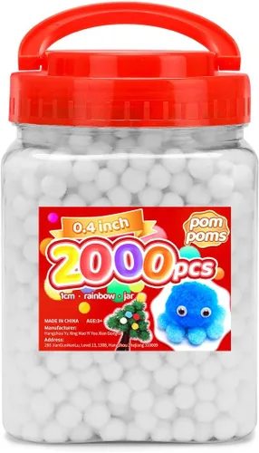 Miniatura 56 de Iooleem Pompones rosados – Tamaño surtido, 1200 piezas con ojos móviles, opciones de purpurina, perfectos para artes y manualidades