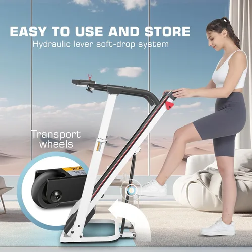 Miniatura 7 de Cinta de correr con estación de trabajo de escritorio y altura ajustable, caminadora plegable de 2.5 HP con inclinación de 3 niveles, capacidad