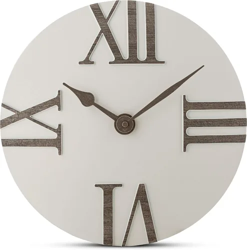 Bernhard Products Reloj de pared silencioso sin tictac de 12 pulgadas, moderno, blanco y gris, único convexo, cuarzo de calidad, funciona con pilas,