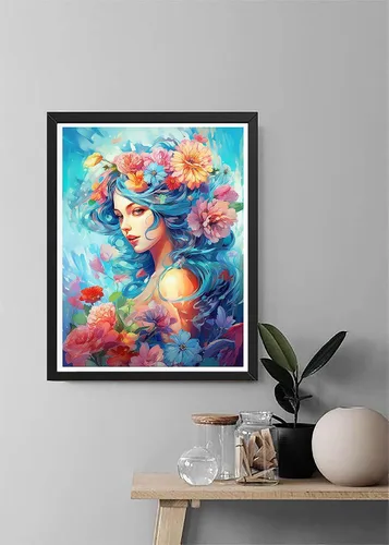 Miniatura 4 de Diymood Kit de pintura de arte de diamante 5D para adultos, flor de arte de diamante, manualidades redondas de taladro completo, imagen de mosaico
