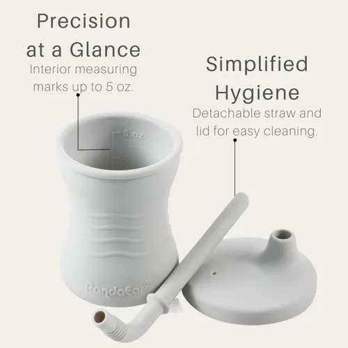 Miniatura 4 de PandaEar Vaso de entrenamiento de silicona, paquete de 3 tazas para beber con popote para bebés y niños pequeños de 6 meses en adelante