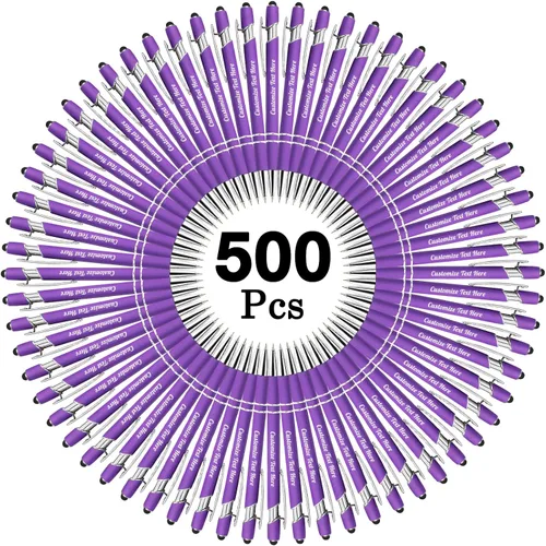 Miniatura 44 de Hasta 500 bolígrafos personalizados a granel con logotipo de mensaje de nombre comercial, bolígrafos grabados personalizados con lápiz óptico