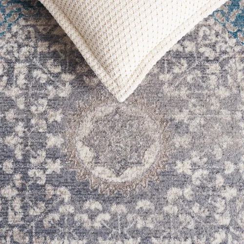Miniatura 6 de SAFAVIEH Sofia Collection - Tapete para pasillo, 2.2 x 16 pies, gris claro y azul, diseño vintage oriental, envejecido, no desprende pelusa