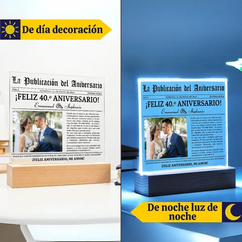 Miniatura 5 de Lámpara Con Foto Personalizada, Regalos Para Bodas Personalizadas 40 Años, Regalos De Navidad Para Mujeres Baratos, Regalos 40 Aniversario Para