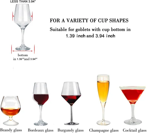 Miniatura 5 de MOCOUM Estante para copas de vino debajo del gabinete, soporte para copas de vino, soporte de alambre para copas de vino, colgador de almacenamiento