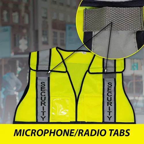 Miniatura 7 de VIEWBRITE Chaleco reflectante clase 2 para bomberos, color verde lima, chaleco de bomberos amarillo de alta visibilidad de 5 puntos