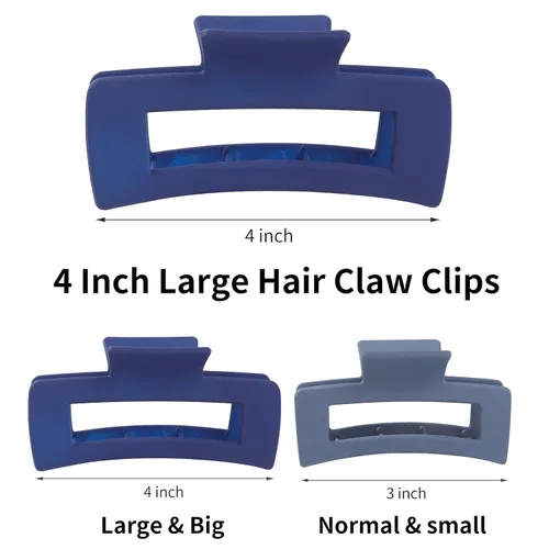 Miniatura 3 de Sisiaipu Accesorios para el cabello grandes de 4.1 pulgadas, 12 pinzas cuadradas grandes para cabello grueso, clips a granel jumbo para mujeres