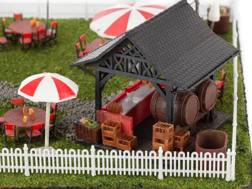 Miniatura 11 de Lionel Anheuser-Busch Biergarten HO Gauge Kit de construcción de tren