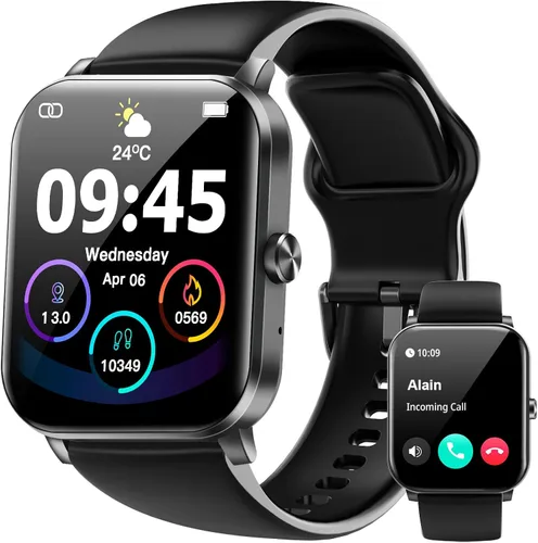 Reloj inteligente, relojes inteligentes para hombres y mujeres, rastreador de fitness HD de 1.85 pulgadas (respuesta/hacer llamadas), más de 120