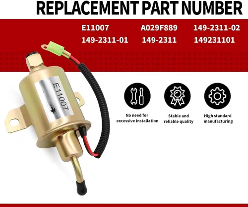 Miniatura 2 de Nakkaa E11007 Bomba de combustible eléctrica reemplaza para Airtex A029F889 149-2311 149-2311-02 149-2311-01 149231101, Se adapta al generador Onan