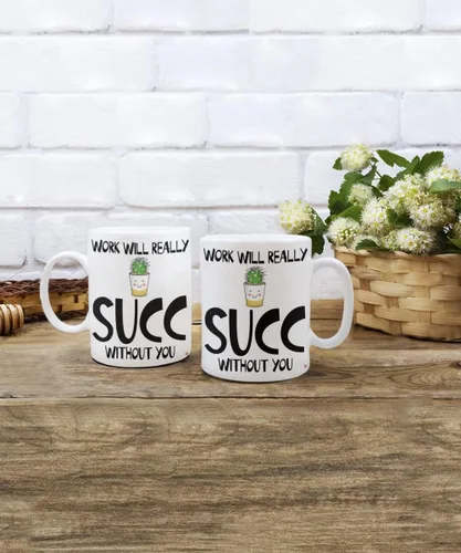 Miniatura 5 de ODDITEES Taza de café divertida con texto en inglés «Work Will Really Succ Without You», 11 onzas, color blanco