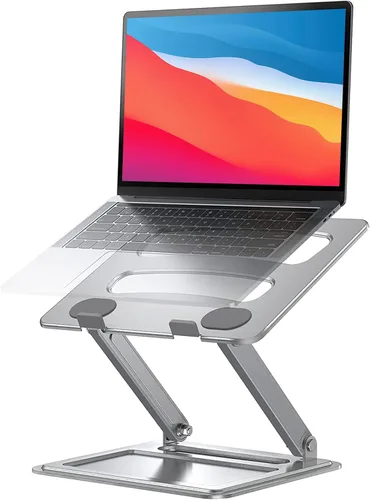 Miniatura 9 de LORYERGO Soporte ajustable para laptop, portátil para portátiles de 17.3 pulgadas, soporta hasta 17.6 libras, postura ergonómica y disipación de Gris