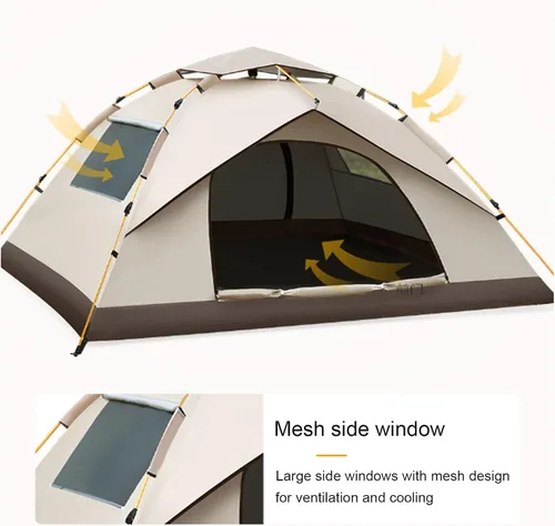 Miniatura 5 de Generic 2-4 Person Camping Dome Tent, Waterproof Windproof,Portable Tent Bag,Automatic Pop Up Camping Tent with 2 Doors and 2 Mesh