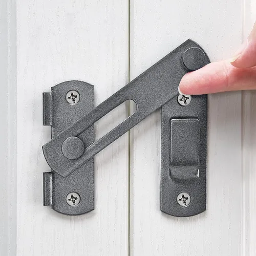 Miniatura 9 de INIRET 6 Paquetes de Pestillos para Puerta de Granero, 2.75" x 2.02" Acero Inoxidable Negro Mate, Pestillo Abatible para Puerta de Granero