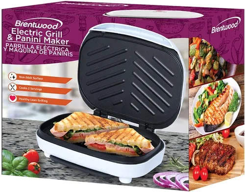 Miniatura 6 de Brentwood Appliances TS-605 - Parrilla eléctrica de contacto con capacidad de 2 rebanadas, color blanco