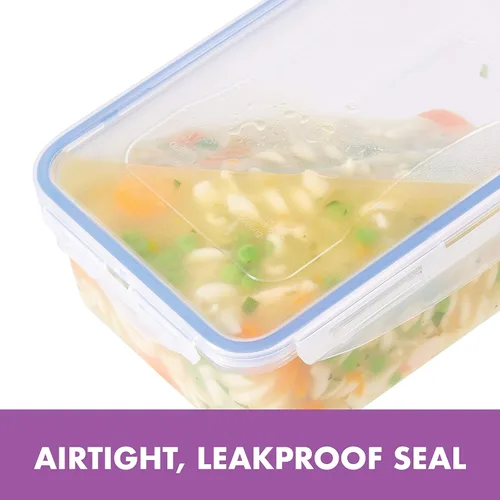 Miniatura 5 de LocknLock Easy Essentials - Tapas de almacenamiento de alimentos, recipientes herméticos, apilables, sin BPA, 6 piezas, transparente