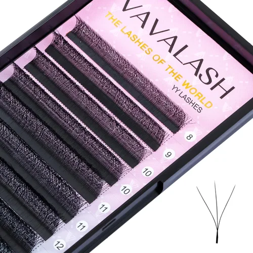 VAVALASH Extensiones de pestañas en forma de W, con abanico prefabricado 3D, rizado D, extensiones de pestañas de volumen fáciles de abanico,