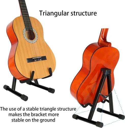 Miniatura 5 de EASTROCK Soporte de guitarra profesional portátil negro trípode ajustable con marco A para guitarra acústica, múltiples guitarras para guitarra