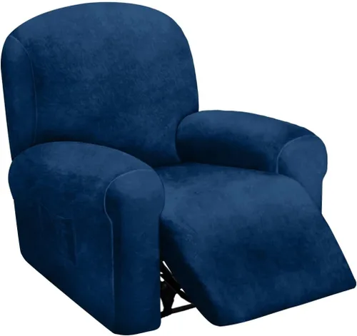 Miniatura 10 de ULTICOR Funda reclinable de terciopelo para sofá reclinable de 4 piezas, 1 asiento, fundas elásticas de terciopelo para sofá reclinable de 1 cojín