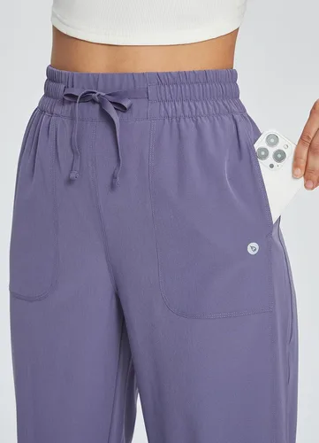 Miniatura 3 de BALEAF Pantalones capri de pierna ancha para mujer, pantalones holgados de secado rápido, bolsillos UPF50+ atléticos, casuales, entrenamiento, yoga