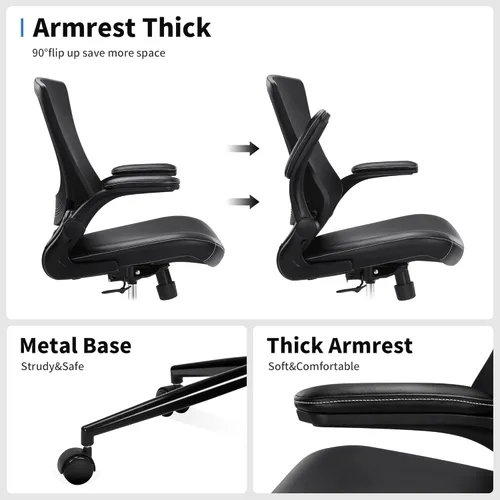 Miniatura 6 de Misolant Silla alta de oficina para escritorio de pie, silla de dibujo con anillo para el pie, silla de escritorio alta reclinable de piel sintética