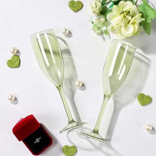 Miniatura 6 de XUWAIDSGN Copas de vino de plástico reutilizables de champán a granel, copas de champán vintage a granel, copas de bar de mimosa, copas de 5.4 onzas