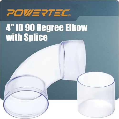 Miniatura 11 de POWERTEC 70321 Codo de 90 grados de identificación de 2-1/2 pulgadas para tuberías de recolección de polvo de 2-1/2 pulgadas, adaptadores
