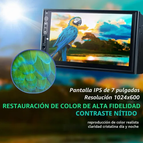 Miniatura 4 de Estéreo de coche de doble DIN compatible con Apple Carplay inalámbrico, Android Auto, receptor de audio de coche con pantalla táctil de 7 pulgadas