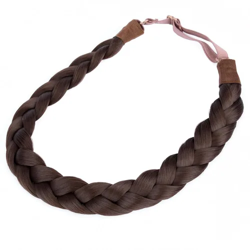 Miniatura 36 de Diadema clásica de cabello sintético trenzado, trenzas gruesas y anchas, extensión de cabello con elástico para mujeres y niñas, accesorio
