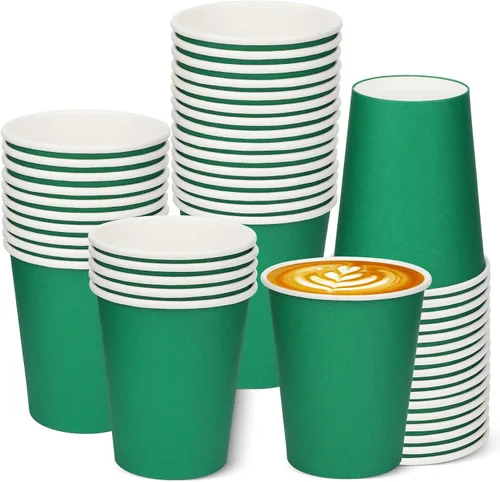 Miniatura 11 de Paquete de 25 vasos de papel desechables negros de 8 onzas, tazas de café caliente, taza de té de papel, vasos desechables, vasos para bebidas