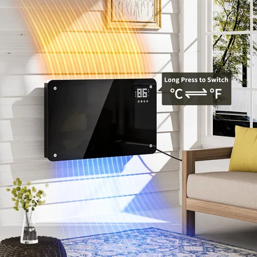 Miniatura 6 de SUNDATE Calentador de convección con control Wifi, calentador de espacio interior, calefacción eléctrica de 1500 W con control remoto, pantalla