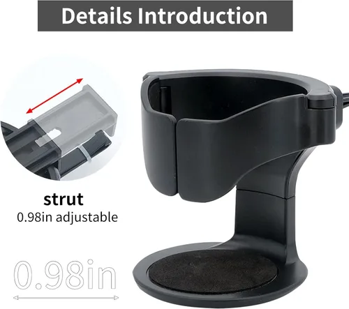 Miniatura 5 de 1 pieza de soporte para vaso para automóvil, soporte portátil de ABS ajustable con varilla de carga antideslizante universal para ceniceros