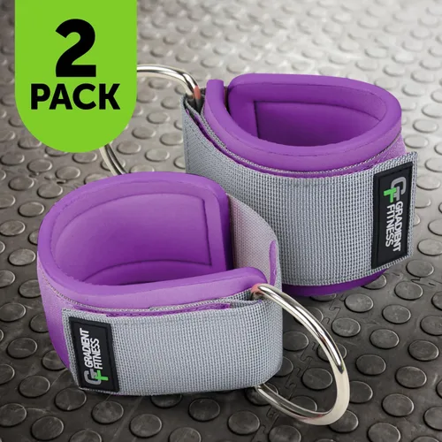 Miniatura 4 de Gradient Fitness Correas de tobillo (paquete de 2) Correa de tobillo para máquina de cable, bandas de tobillo para entrenamiento, correa