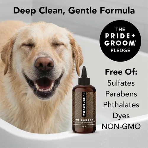 Miniatura 4 de Pride and Groom The Shedder - Champú para eliminar el pelo para perros, gel de baño natural con aceites esenciales e ingredientes que reducen