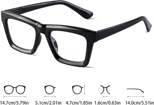 Miniatura 4 de Lentes de lectura de gran tamaño para mujeres y hombres, con bloqueo de luz azul, Oprah Square antirreflejos